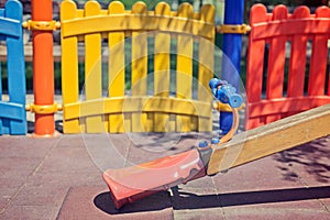 Seesaw in children playground