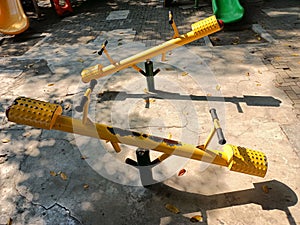 seesaw children& x27;s toys in public playgrounds