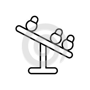 Seesaw icon vector isolated on white background, Seesaw sign , sign and symbols in thin linear outline style