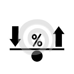 Seesaw. Rating fluctuation concept