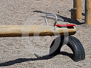 Seesaw teeter totter in a playground