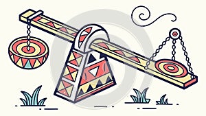 Seesaw with Weights for Balance Physics, vector design Generative AI