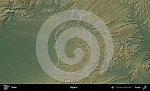 Segarra outlined, Spain. Physical