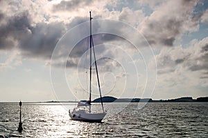 Sailboat in the evening light