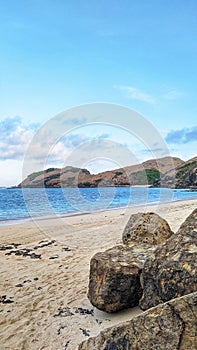 The seger beach in Lombok
