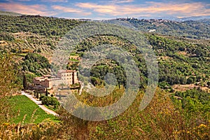 Seggiano, Grosseto, Tuscany, Italy: landscape of the mountains w photo
