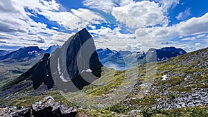 Segla peak view from Hesten Peak