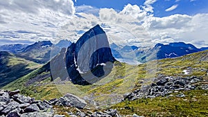 Segla peak view from Hesten Peak