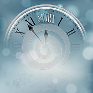 Segment of abstract old clock with 2019 new year number