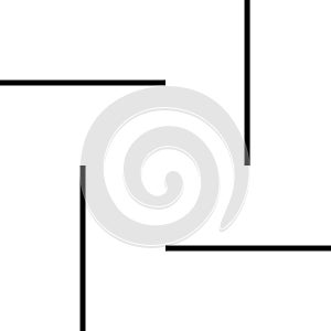 Horizontal and vertical black segments