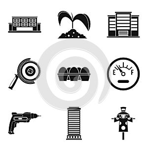 Segment icons set, simple style
