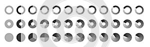 Segment slice circle icon isolated. Pie chart design element, segment infographic, round diagram