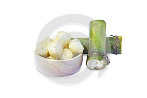Segment Sugar cane isolated on white background