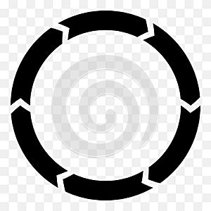 Segmented circle arrow. Circular arrow icon. Process, progres, r