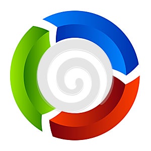 Segmented circle arrow. Circular arrow icon. Process, progres, r