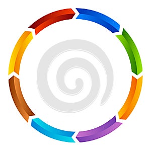 Segmented circle arrow. Circular arrow icon. Process, progres, r