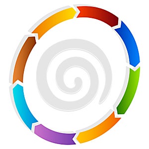 Segmented circle arrow. Circular arrow icon. Process, progres, r