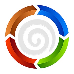 Segmented circle arrow. Circular arrow icon. Process, progres, r