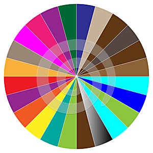 Segmented circle pie graph, pie chart infographics, presentation template design element from 1 to 36 segments