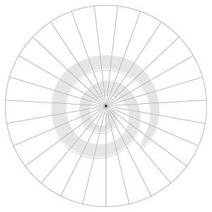 Segmented circle pie graph, pie chart infographics, presentation template design element from 1 to 36 segments