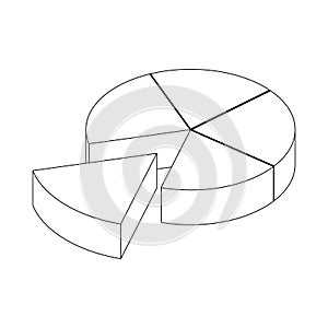 Segmented diagram icon, isometric 3d style