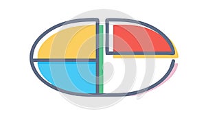 Segmented Pie Chart Data Analysis Vector Outline, vector design Generative AI