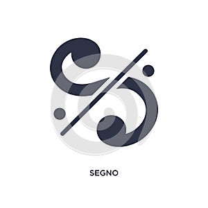 segno icon on white background. Simple element illustration from music and media concept photo