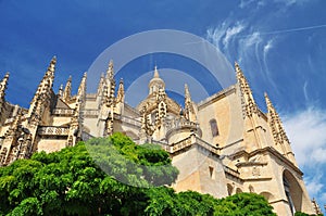 Segovia gothic cathedral. Castile, Spain