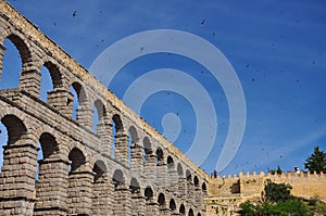 Segovia roman aqueduct. Castile region, Spain photo
