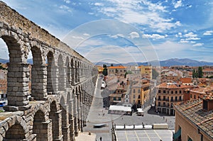 Segovia roman aqueduct. Castile region, Spain