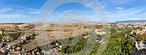 Segovia, Spain, panorama of city outskirts with the Church of La Vera Cruz and the Monastery of El Parral photo