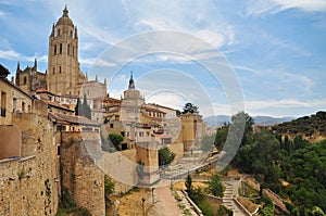 Segovia view of the old town. Castile, Spain