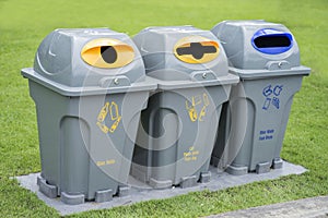 Segregated waste bins for garbage