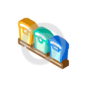 segregation waste sorting isometric icon vector illustration