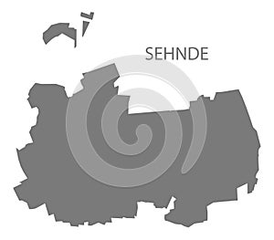 Sehnde German city map grey illustration silhouette shape