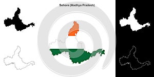 Sehore outline map