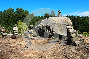 Seid, a sacred object of the North European peoples Saami Lapps. Tour gurii, artificial structure, a pile of stones in