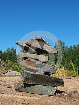 Seid, a sacred object of the North European peoples Saami Lapps. Tour gurii, artificial structure, a pile of stones in