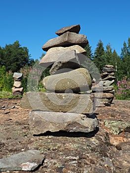 Seid, a sacred object of the North European peoples Saami Lapps. Tour gurii, artificial structure, a pile of stones in