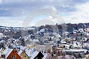 Seiffen Church Saxony Germany in Winter