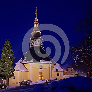 Seiffen church in winter