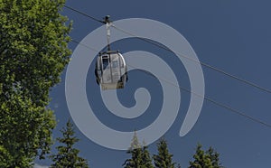 Seilbahn on Kanzelhohe from Annenheim with blue sky in summer hot day