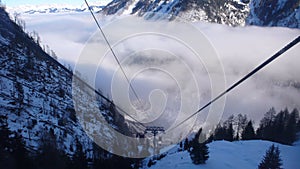 Seilbahn Lift Kaprun Zell am See Austria Skiing Wintersport Alps Blue Sky