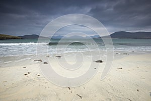 Seilebost beach on the Isle of Harris in Scotland.