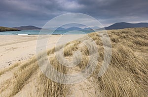 Seilebost beach on the Isle of Harris in Scotland.