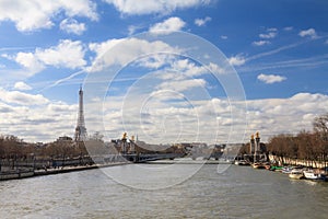 Seine Eiffeltower cityscape Paris