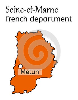 Seine-et-Marne french department map