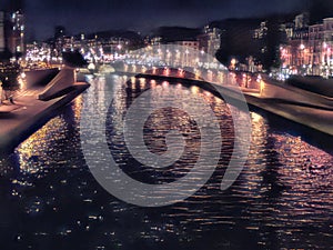 Seine at night in Paris