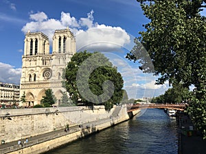 Seine and Notre Dame Cathedral, Paris