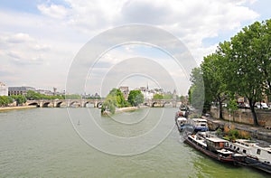 Seine river cityscape Paris France